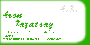 aron kazatsay business card